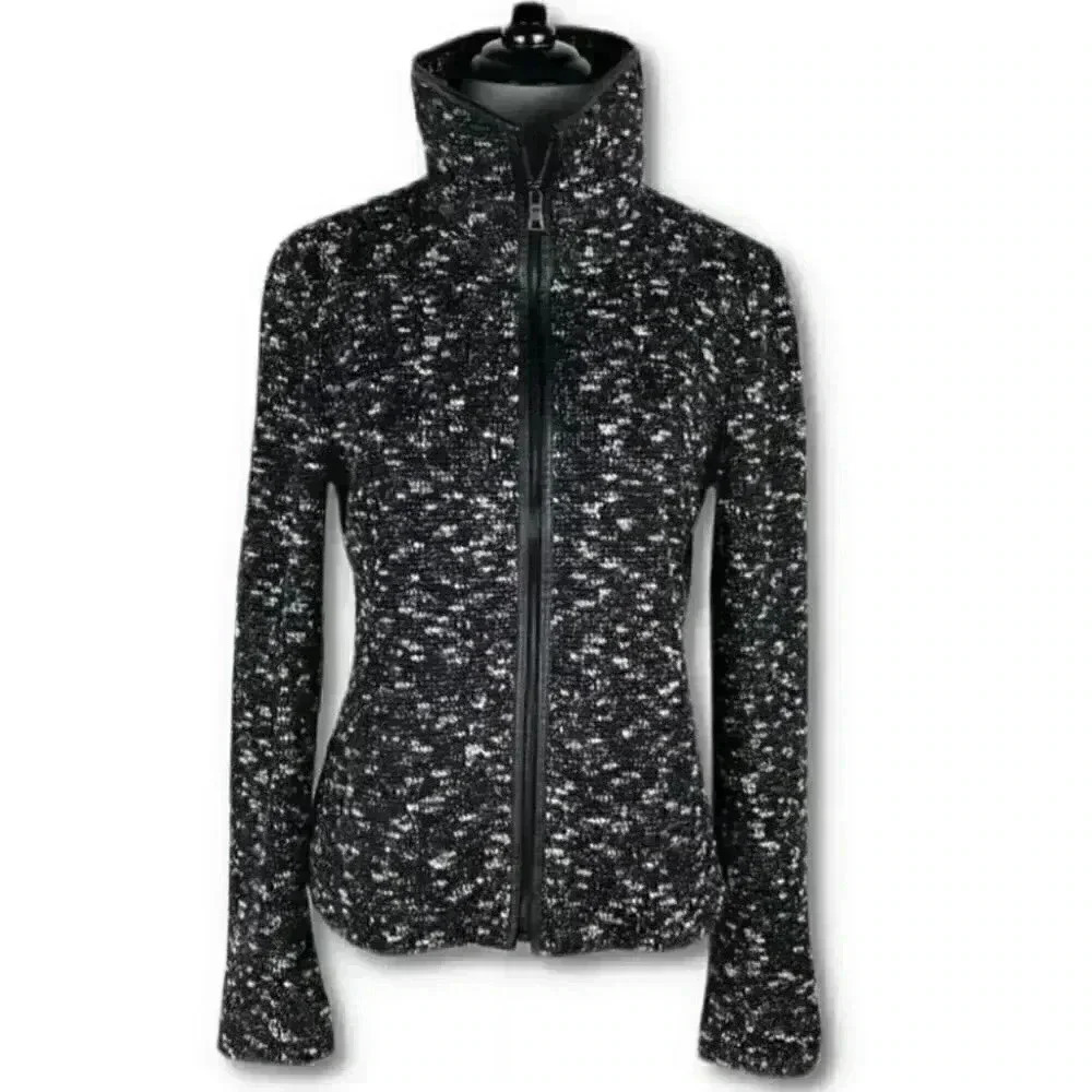 Ann Taylor jacket size S black white zip down - Picture 12 of 12
